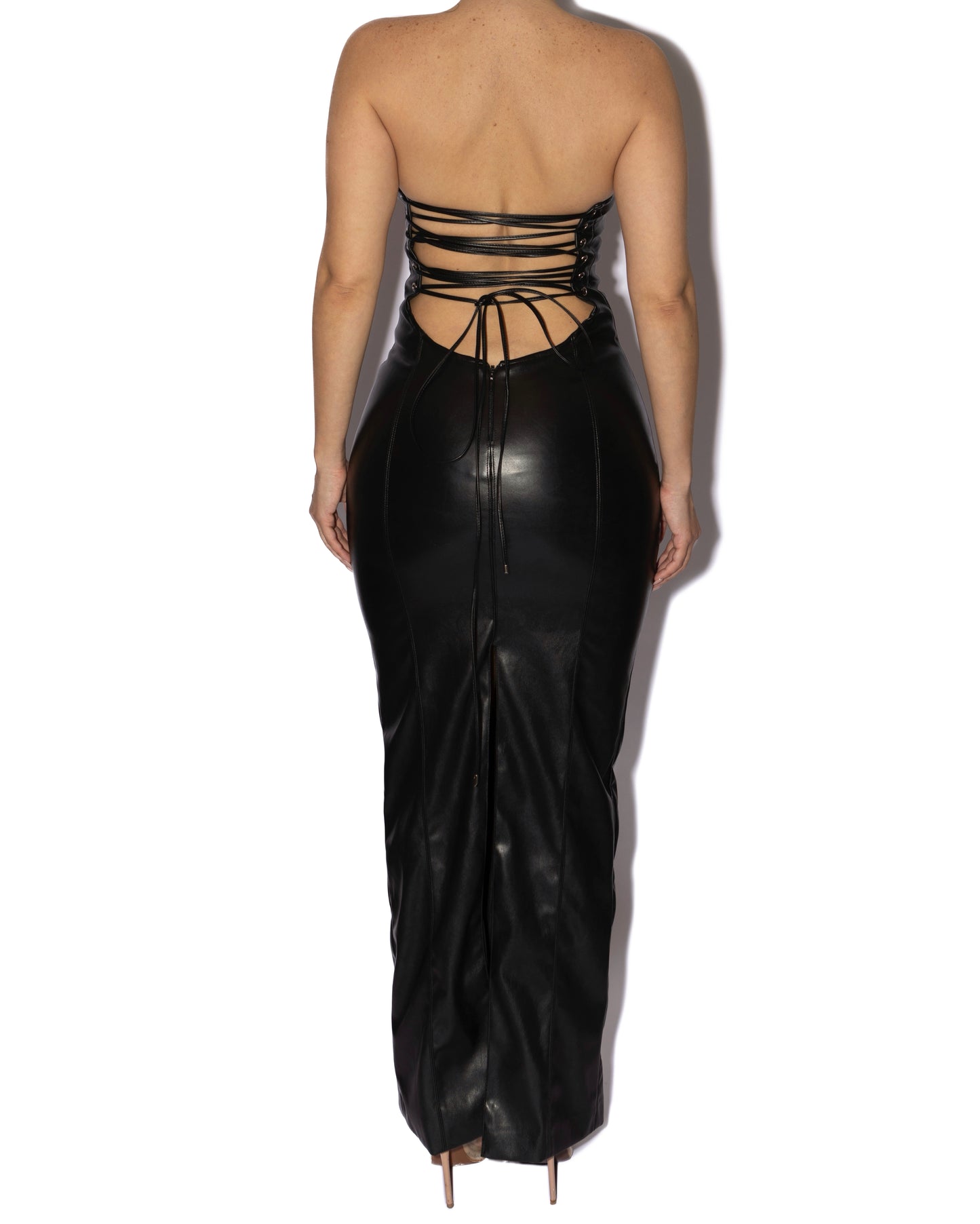 KARI PLEATHER DRESS