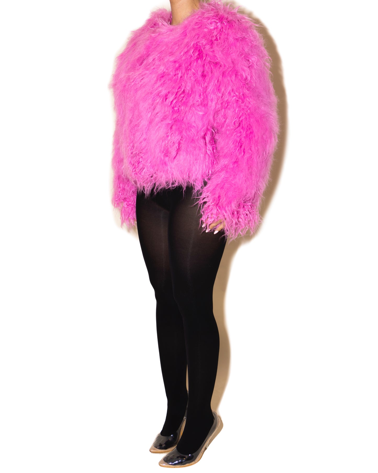 TIARA FUR JACKET PINK