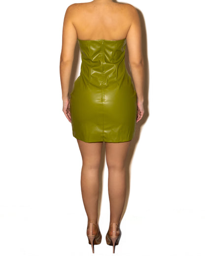 ALESSANDRO PLEATHER DRESS