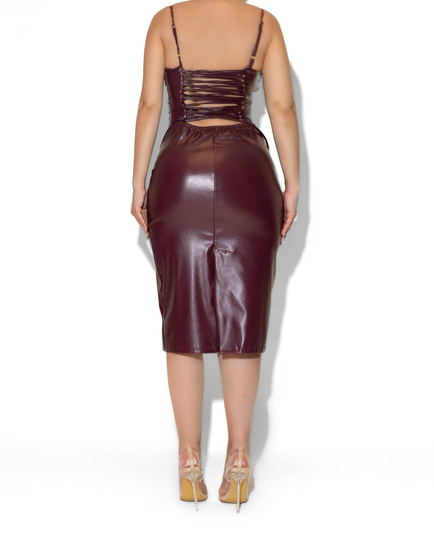 RAVEN LEATHER DRESS BACK